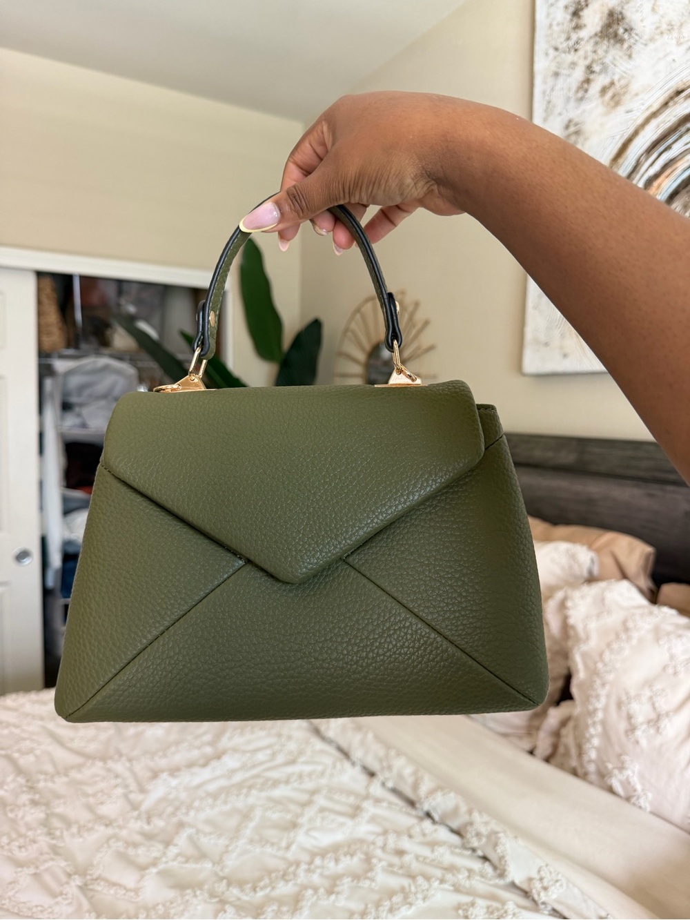 Olive Green Top-Handle Satchel